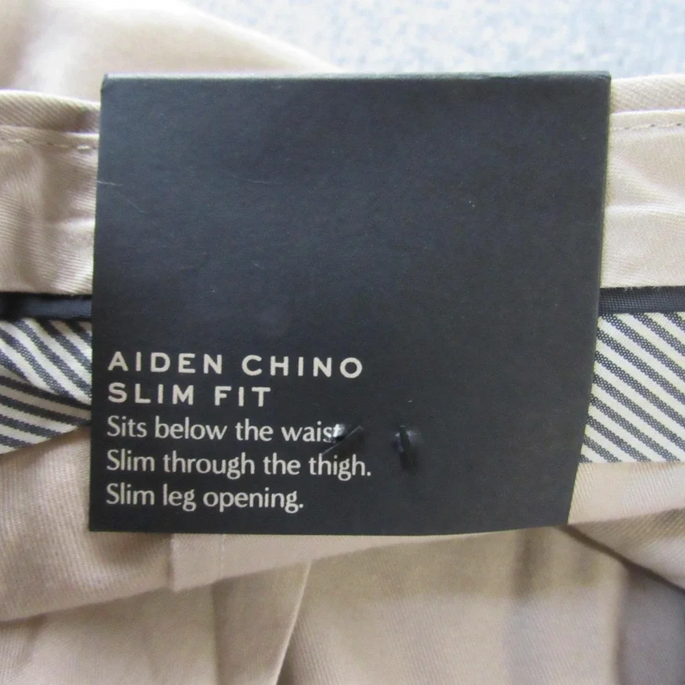 Banana Republic‎ Pants Mens 34x34 Khaki Aiden Chino Slim Fit Flat Front Cotton